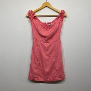 Abercrombie & Fitch Pink Linen Blend Mini Dress Size Small